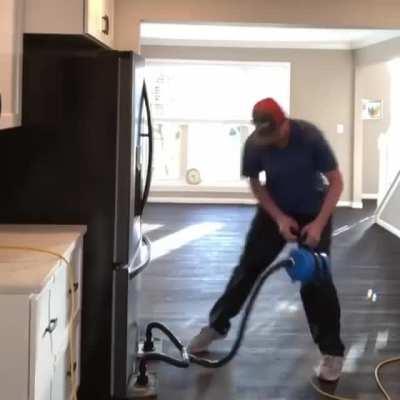 This air-assisted appliance mover