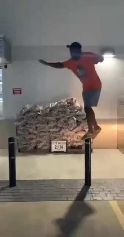 Doing some parkour on stoppers