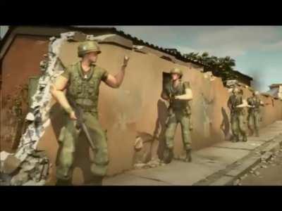 The intro of Battlefield Vietnam. Explanation: its use is to describe something like going to war over something or as to describe your going to do something dangerous or stupid. Examples 