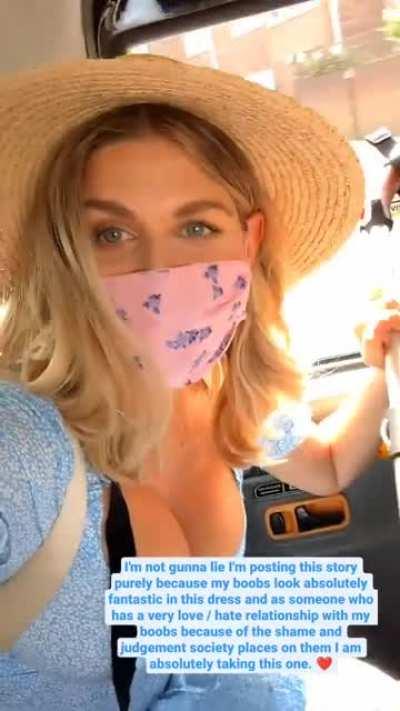 Even she’s in awe of her tits