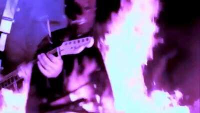 A synthwave cover of Psychosocial I made has a video edit. Here it is. Hope you like it.