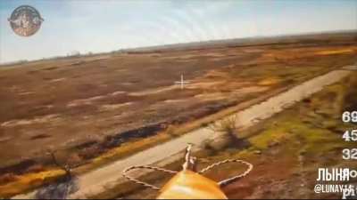 RU POV: Drone Operators from the 132nd Brigade use Fiber-Optic FPV drone with thermal imager to strike UAF pickup, and daytime strike on armored vehicle. Toretsk direction.