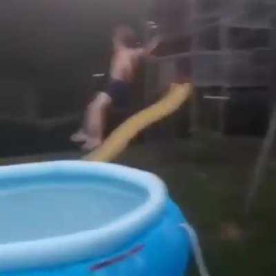 U gotta swing really high to land in the pool! 😈