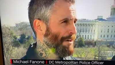 Disturbing interview with the Capitol Police Officer who was dragged down the stairs.