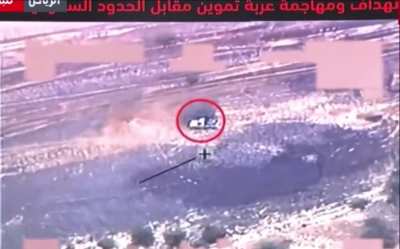 Saudi forces target and destroy Houthis supply vehicle on the Yemeni-Saudi border (date unknown)