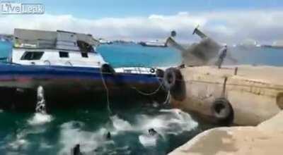 A barge containing 600 gallons of diesel fuel sank and leaked into the ocean off the Galápagos Islands in Ecuador during offloading, after a crane carrying cargo tipped over into it. The incident occurred in December of 2019.