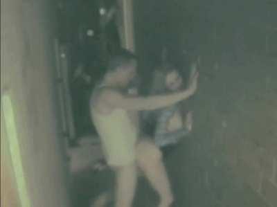 Party babe bends over for hardcore fuck at night in the alley