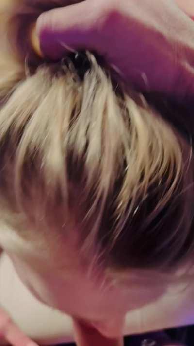 Husband’s friend putting my face where it belongs.