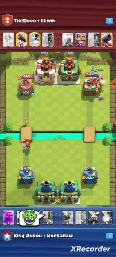 My Royal hogs turned on the opponent's King tower in an interesting way