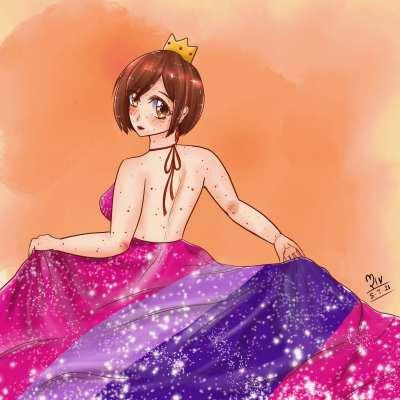 My love, Meiko, and I wish everyone a very happy Pride Month! (Art by me. Instagram: @meikhoe_)