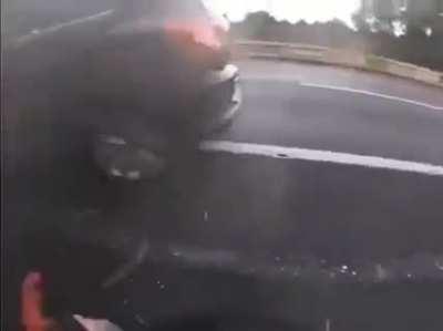 Scary accident happened in a high way