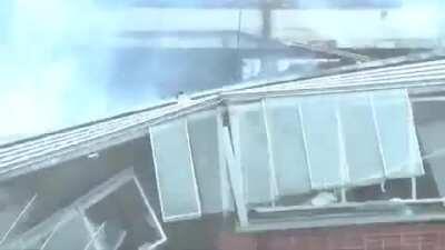 Don't be stupid standing on top of building that is about to get demolished with TNT!