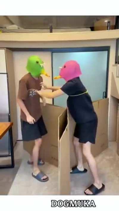 She: He must be cheating on me... Meanwhile He: