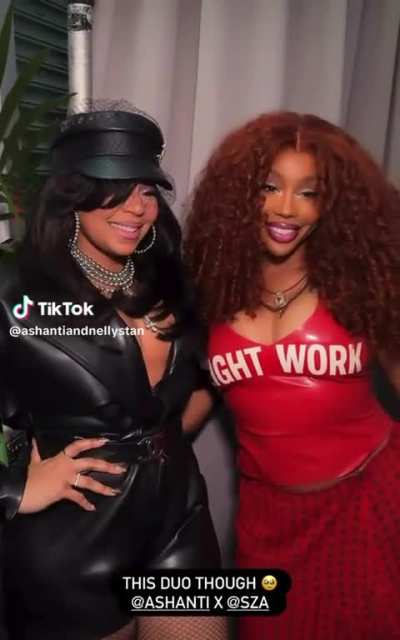 SZA and Ashanti at Michael Rubin’s annual Fanatics Super Bowl party 2026
