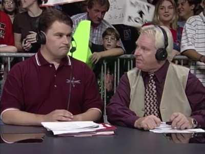 Bobby Heenan struggles to hold back his tears when he says goodbye to Gorilla Monsoon. Both rest in peace.