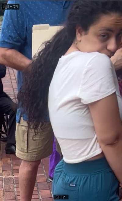 Big booty Latina sneaks a peek at big gorilla bulge