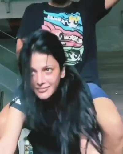 Shruti Hassan giving us glimpse of what tough workout she usually do Daily and in the end her real expression when a hard dick touch her ass