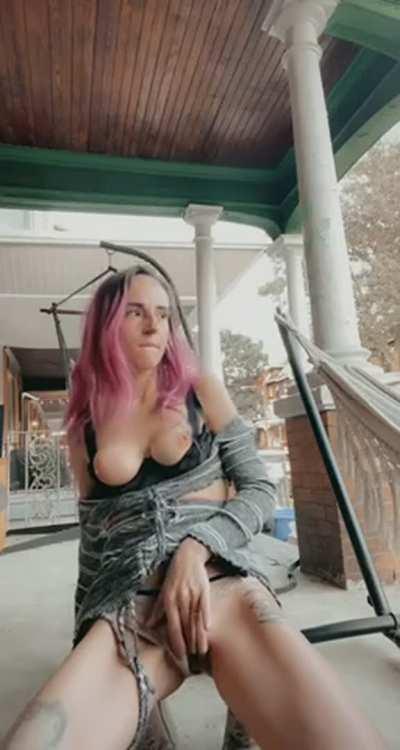 Fucking myself completely out in the open [gif]