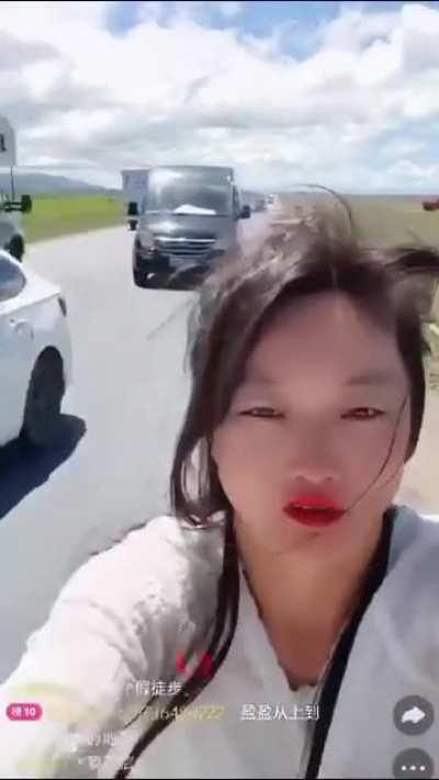WCGW filming beside a road