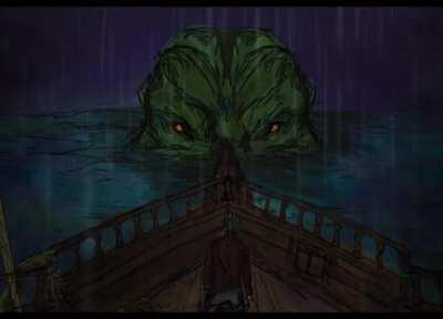 Cthulu rising animated drawing