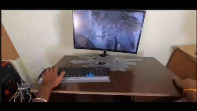 Rdr2 on bouncy horsey table.