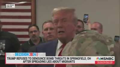 Donald Trump doesn't denounce the bomb threats made in Springfield, OH. Blames the 