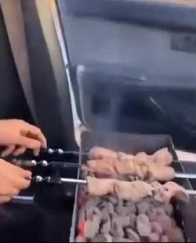 Shish Kabob in a moving car