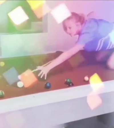 On top of the pool table