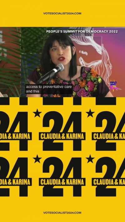 “Texas, where people froze to death…because of climate change, because of greedy for-profit electrical companies…Texas, one of the worst rates of hunger and poverty for children.” Karina Garcia at the People’s Summit for Democracy 2022