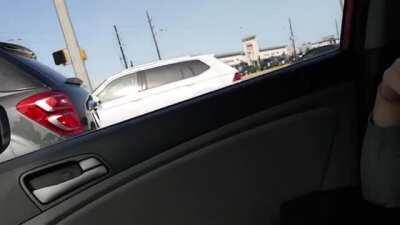 Dropping my perky girls in traffic to keep things exciting! [F]