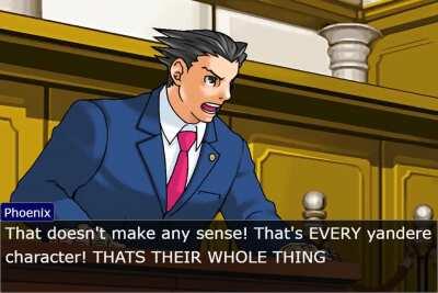Yandere Sim drama but it's in Ace Attorney