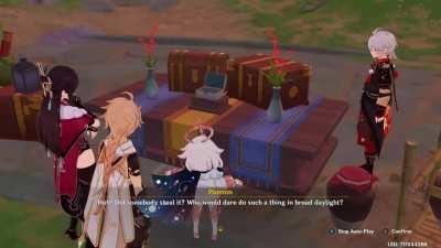 The thief was so quick he stole Paimon as well! Who would dare do such a-