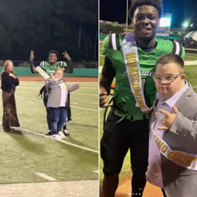 Georgia high school quarterback gives his homecoming crown to the team's top fan, a boy with Down Syndrome.