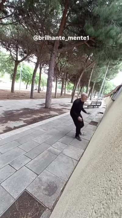 Grandpa has good reflexes