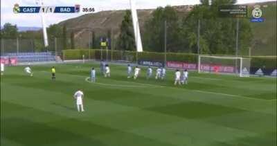 Real Madrid Castilla [2]-1 CD Badajoz - Sergio Arribas free kick 36'