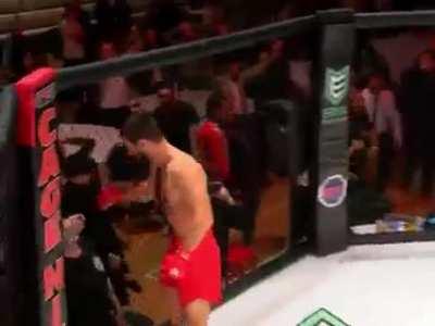 Getting knocked out after pretending to glove touch