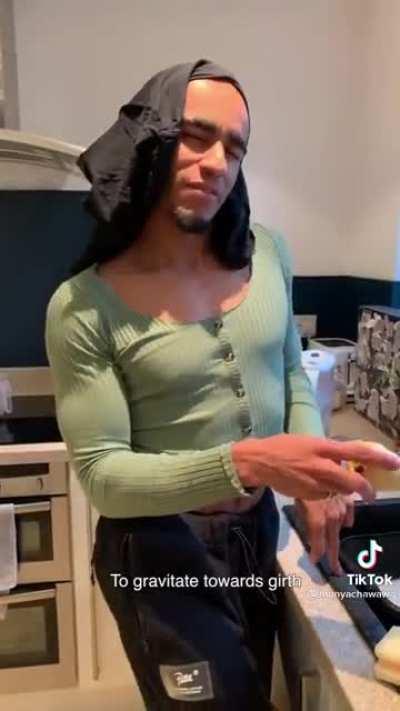 I've seen many Nigella wannabes but this guy is CHANNELLING HER. Honestly, bloody uncanny.