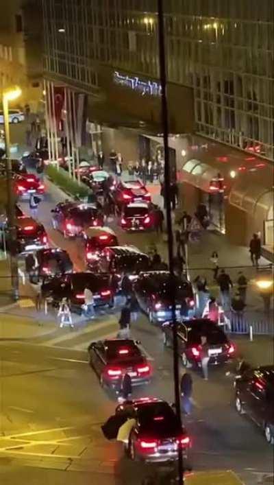 And here I was thinking my country has awful politicians - Erdogan arriving to his hotel in Zagreb