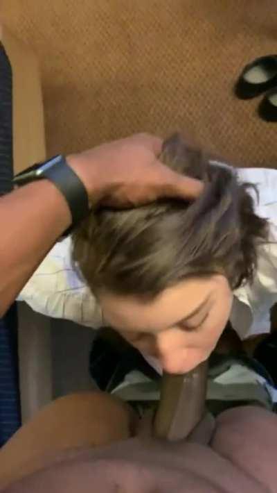 White brunette girl having intense sex pleasure with BBC