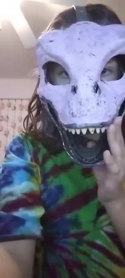 Dino mask furry admits to liking farts.