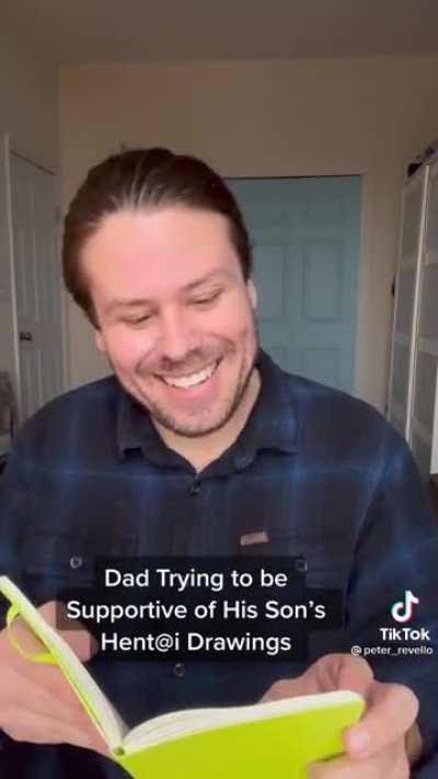 Dad supporting his son’s art 😌