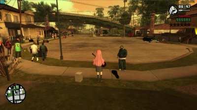 Bocchi The Rock and GTA San Andreas, two of my favorite things combined. (Instructions in comment)