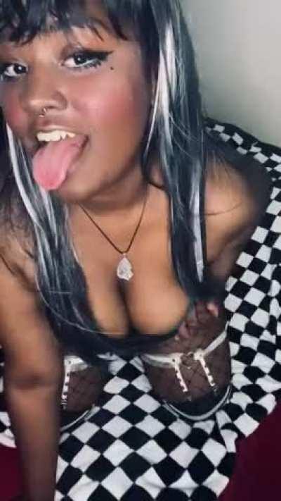 I’d like it if you played with my tits instead of me doing it