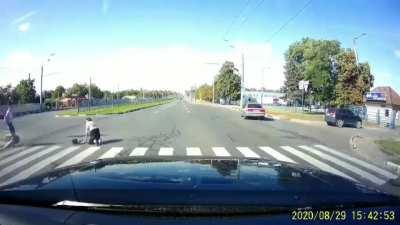 Well, not run over, hit