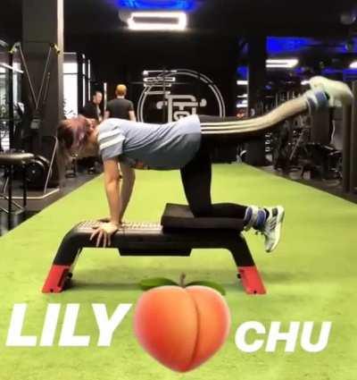 Lily working out