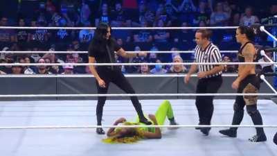 Naomi is choked out by Shayna Baszler, then us trampled on by Sonya DeVille.