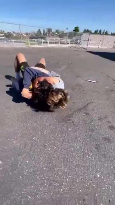 I'm the dyed one, the other dude said it would be an easy knockout.