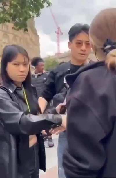 Chinese nationalists confront Hong Kong protestors on July 1st in England