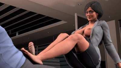 [DC] Diana Prince Wonder Woman giving Bruce Wayne a footjob at the office at work (ahegaome39)