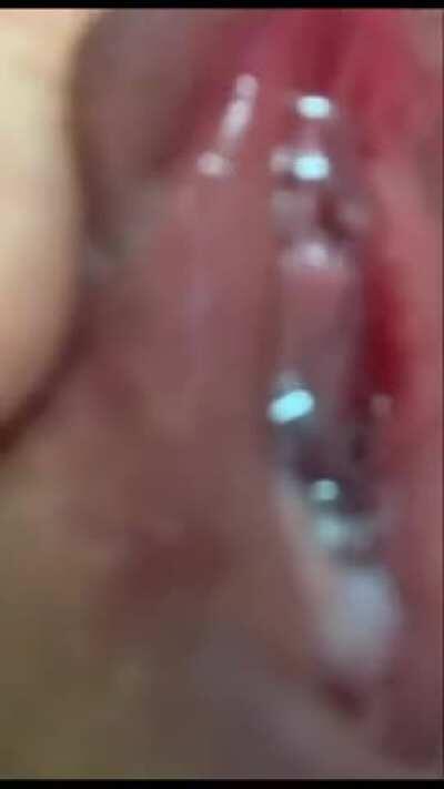 [OC] My virgin pussy is ready to be filled with cum, but you need to get in first...think you will fit when it's this tight???